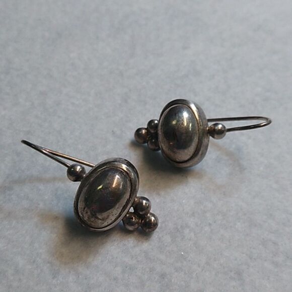 Elegant 925 Silver Drop Earrings Cottagecore Grandmacore Granny Chic - Picture 2 of 6